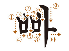 ハングル子音の書き順 빠