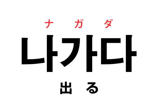 韓国語の「나가다 ナカダ（出る）」を覚える！