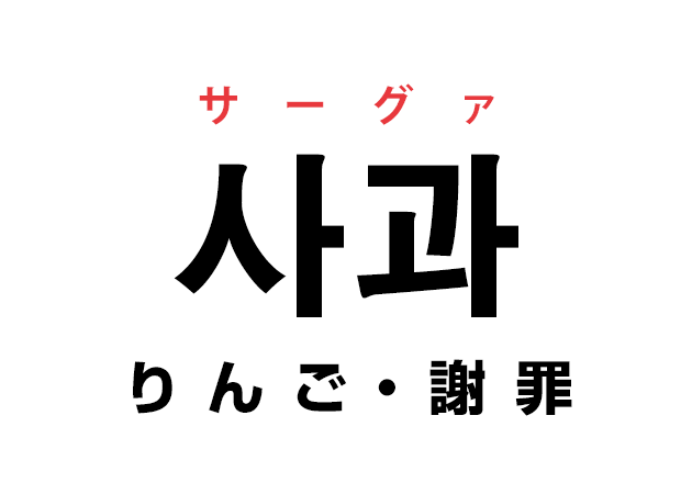 りんご 韓国語 ハングル 謝罪