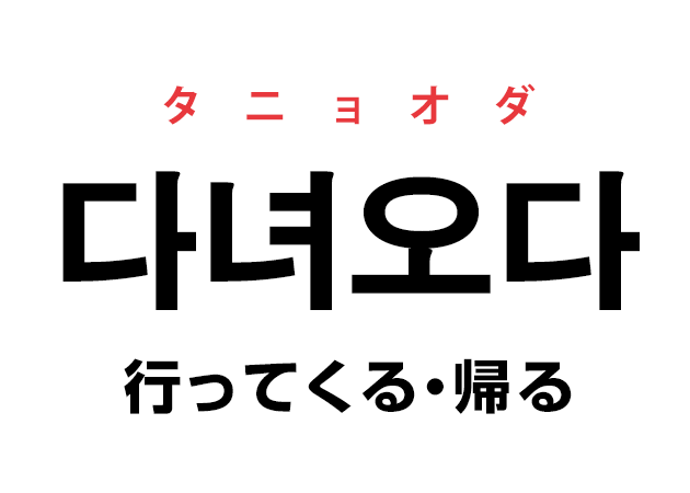 韓国語で いってらっしゃい ただいま の原形 다녀오다 タニョオダ を覚える ハングルノート