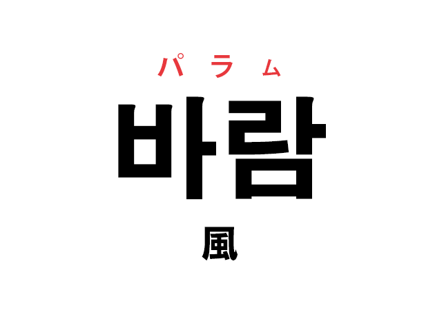 韓国語の 바람 パラム 風 を覚える ハングルノート