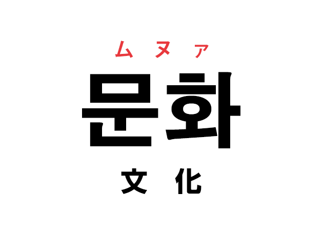 韓国語の「문화 ムヌァ（文化）」を覚える！