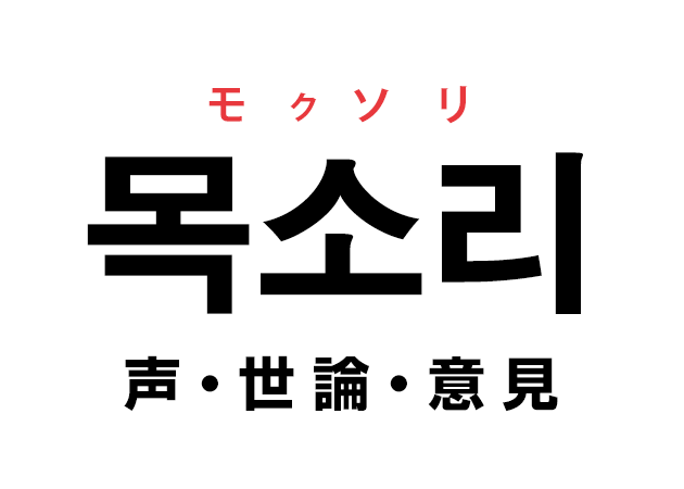 韓国語の「목소리 モクソリ（声・世論・意見）」を覚える！