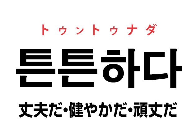 韓国語の「튼튼하다 トゥントゥナダ（丈夫だ・健やかだ・頑丈だ）」を覚える！