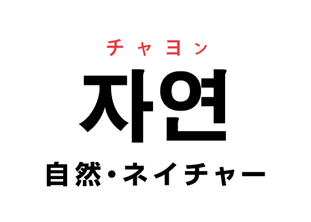 韓国語の「자연 チャヨン（自然・ネイチャー）」を覚える！